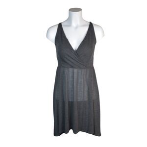 Prana Delori Dress Gray Strappy Mini Dress Sheer Outdoors Summer Womens XS